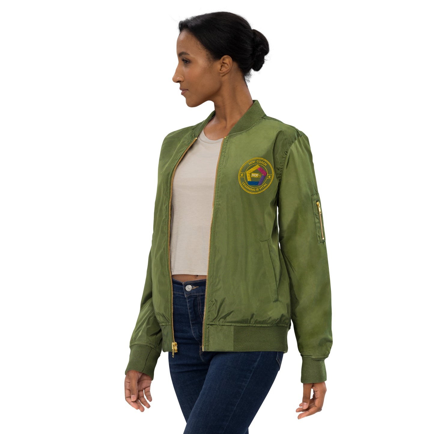 HOP Coach - Unisex Bomber Jacket - guiding teams through the complexities of human performance like an adventurer charting unknown territory. Item No. 655-99