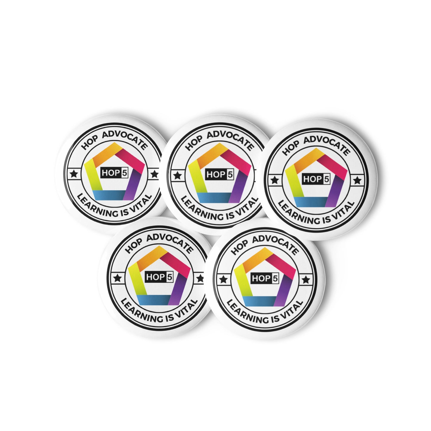 Set of HOP Advocate Buttons - these pin buttons are more than just accessories—they’re a way to drive real change. Item No. 366-85.