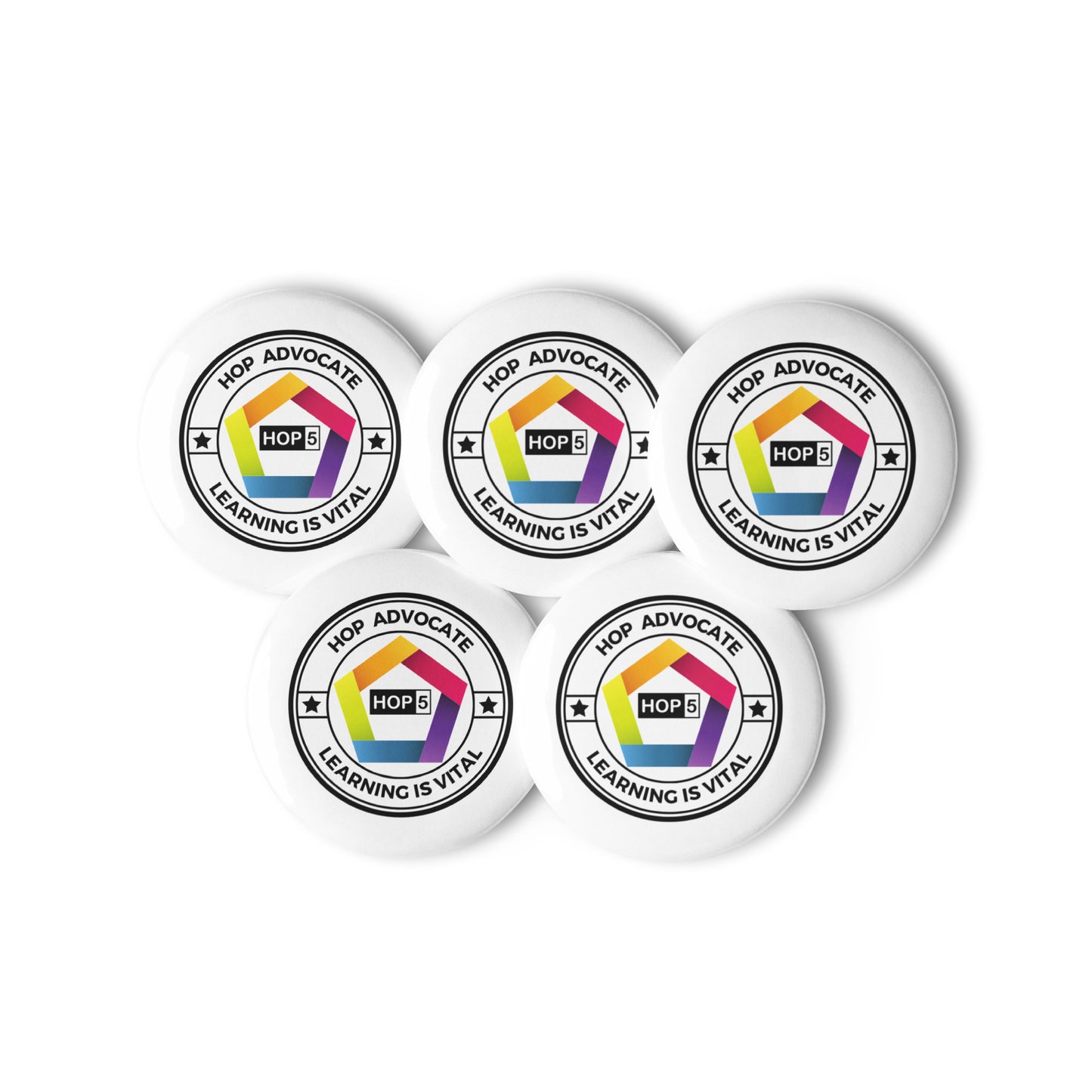 Set of HOP Advocate Buttons - these pin buttons are more than just accessories—they’re a way to drive real change. Item No. 366-85.