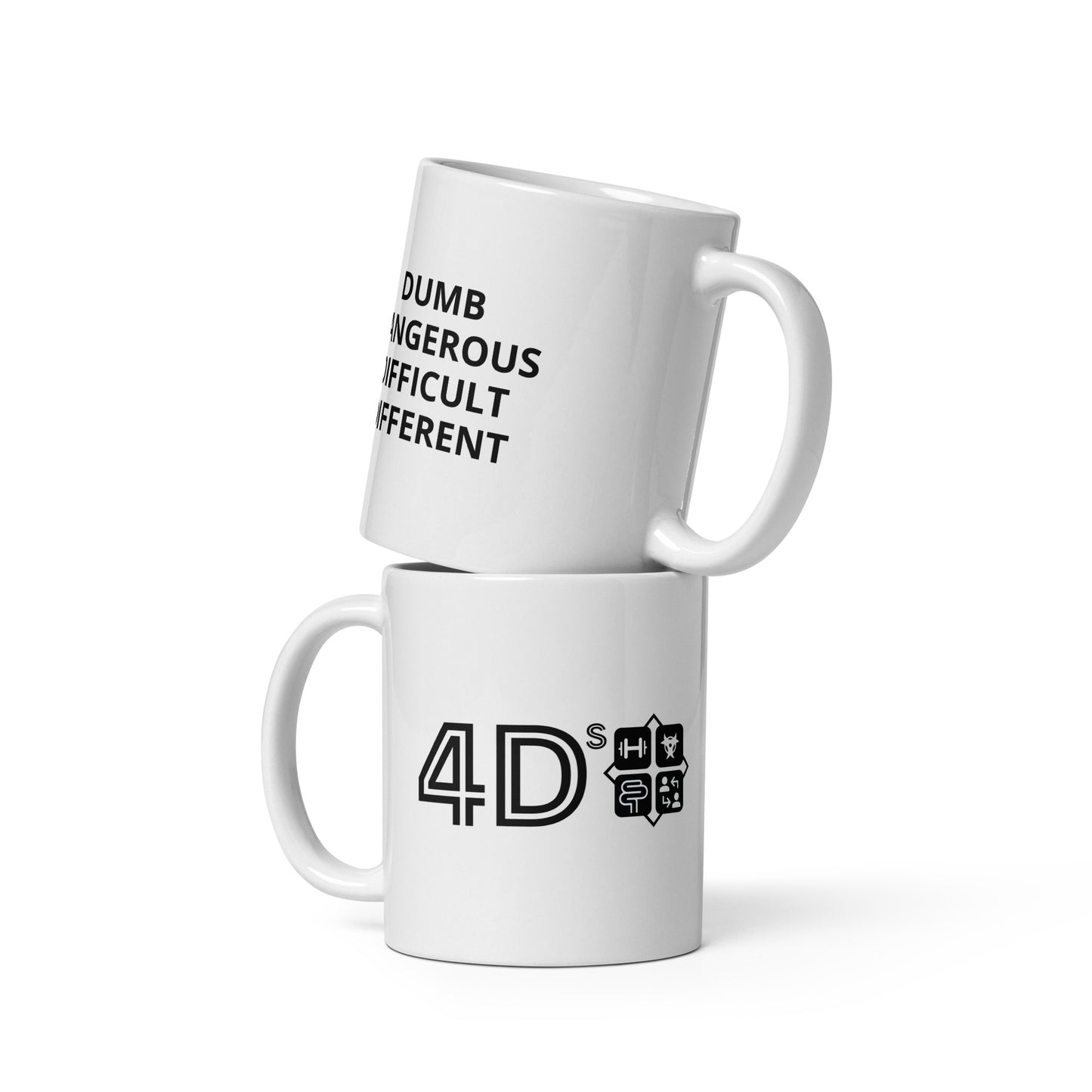 4Ds Retro White Glossy Mug