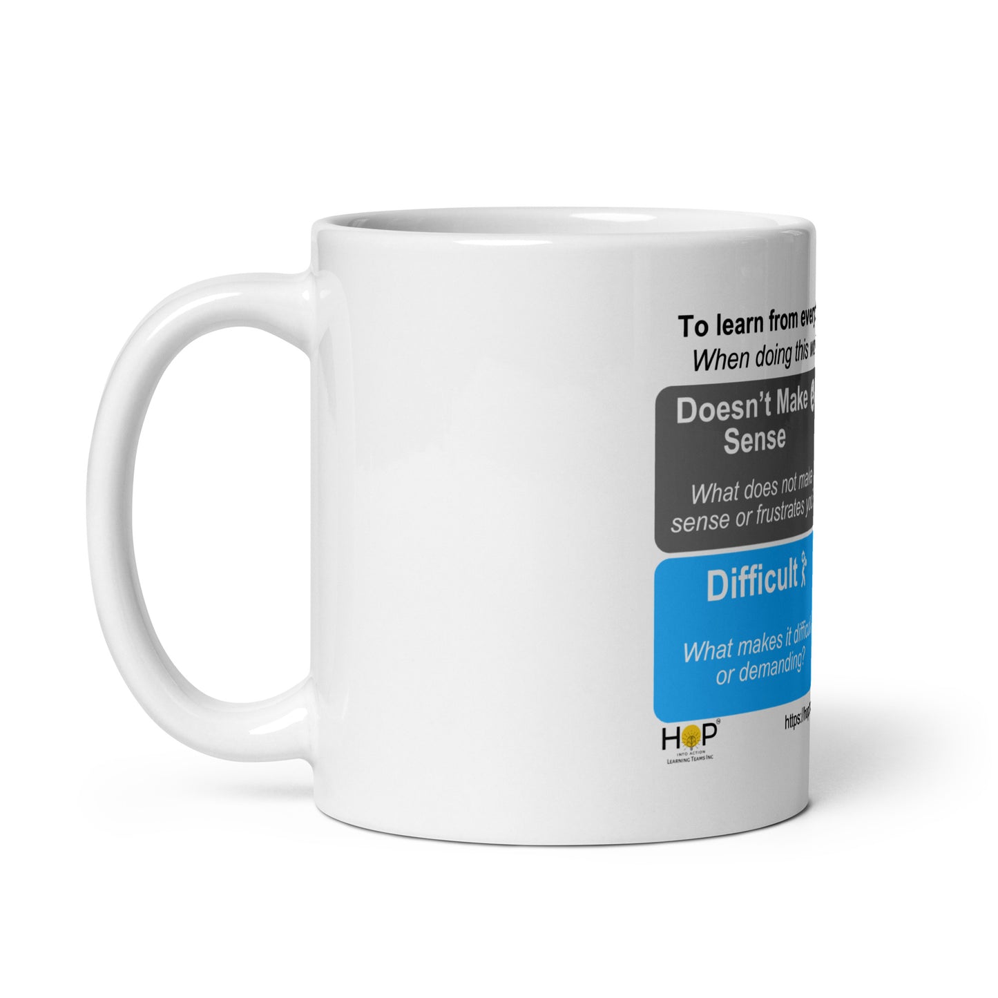 4D White Glossy Mug (Doesn't Make Sense) - the symbol of everyday challenges in ceremic form. Item No. 5677-2WM