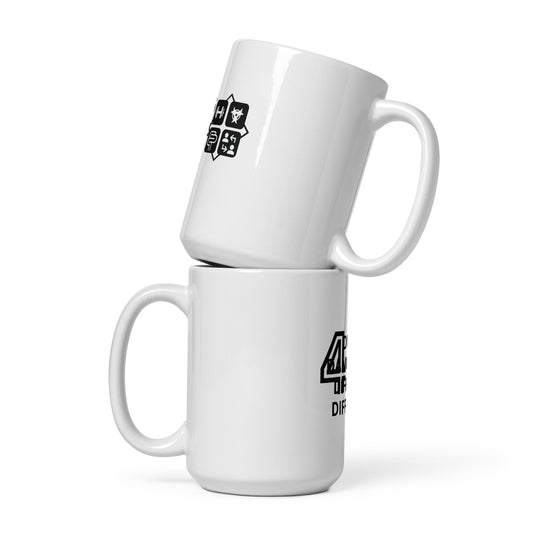 4Ds Retro White Glossy Mug