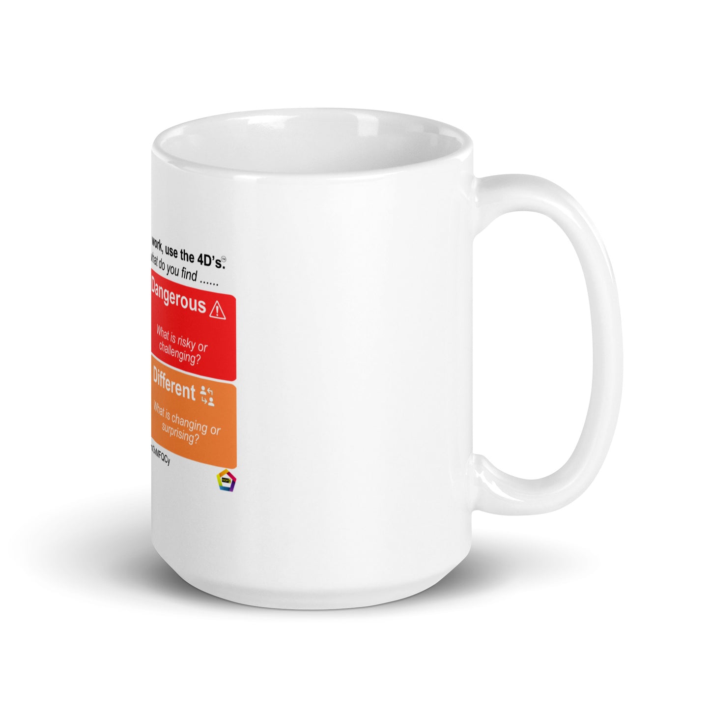 4D White Glossy Mug (Doesn't Make Sense) - the symbol of everyday challenges in ceremic form. Item No. 5677-2WM